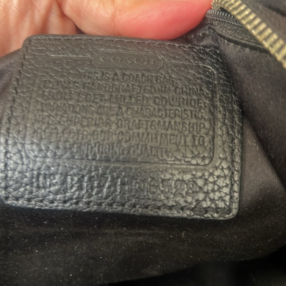 COACH Penelope Black Pebble Leather Shoulder Handbag - Picture 17 of 17